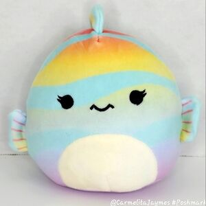 CANDA 5" Rainbow Fish Blue Yellow Orange Stripes Sealife Squishmallow NWOT